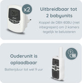 Alecto DBX-80 - Babyfoon met groot bereik - Tot 3km - Wit/Antraciet